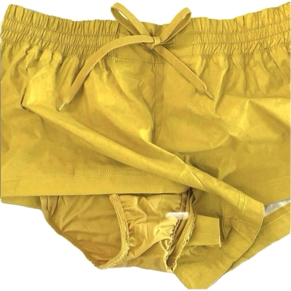 NEW Free People FP Movement Moonlight Reflective Running Shorts in Yellow Size L - Picture 9 of 13